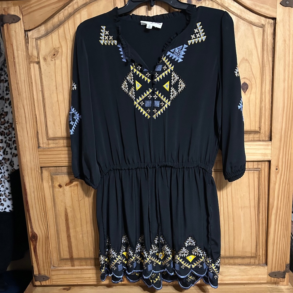 Stitch & Lace Embroidery Mini Dress (Free People)